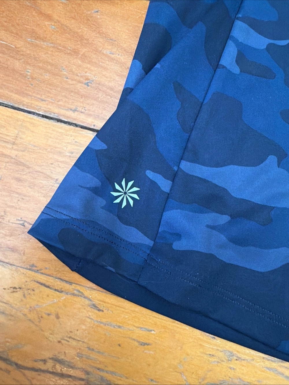Athleta Blue Camouflage Racerback Tank Activewear Sz M (no padding) - Picture 7 of 7